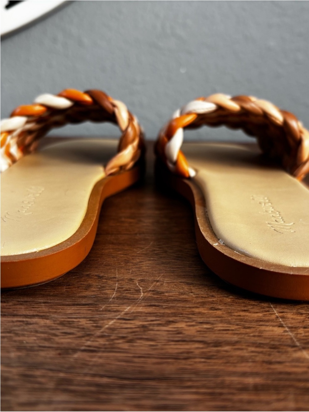 Madewell Suzi Slide Sandals - Tan/White/Mocha Women 7 - Picture 6 of 12